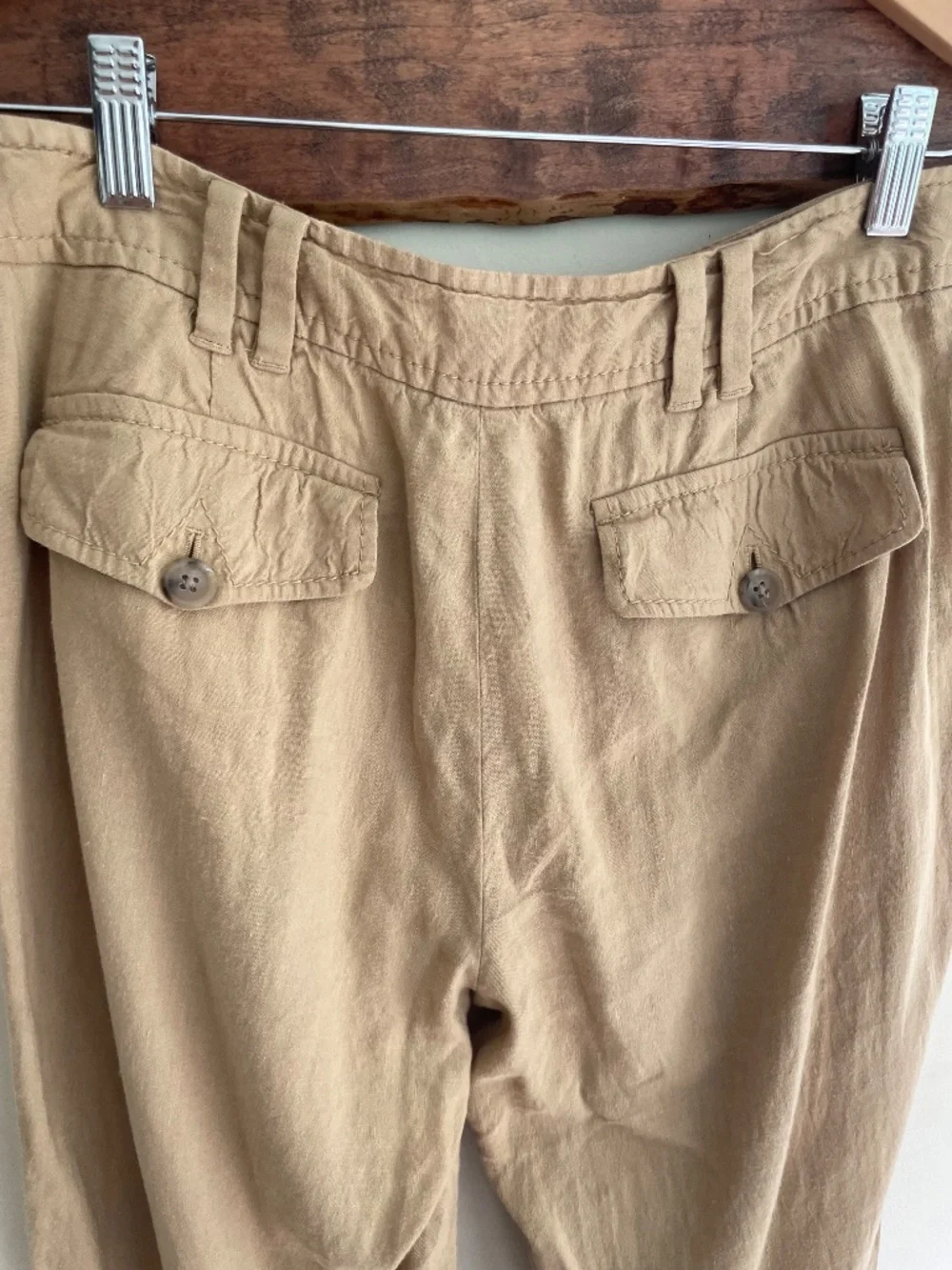Banana Republic Neutral Linen Blend Pants 6 Y2K